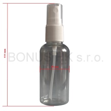 50 ml čirá PET lahvička + rozprašovač