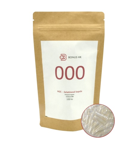 Prázdné želatinové kapsle 000 balení 100ks
