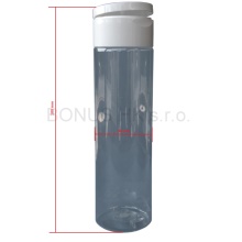 250 ml čirá lahvička + uzávěr bílá/bílá