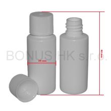 30 ml lahvička + uzávěr s dětskou pojistkou bílá/bílá