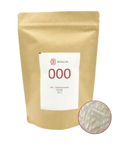 Prázdné želatinové kapsle 000 balení 500ks