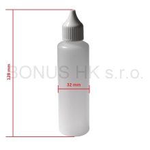 50ml natur lahvička + kapací vložka + bílý uzávěr