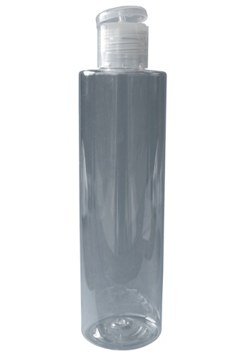 250 ml čirá lahvička + uzávěr flip top