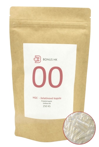 Prázdné želatinové kapsle 00 balení 250ks