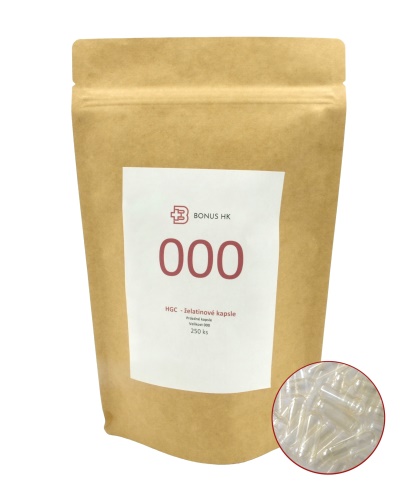 Prázdné želatinové kapsle 000 balení 250ks