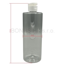 400 ml čirá lahvička + flip top plochý